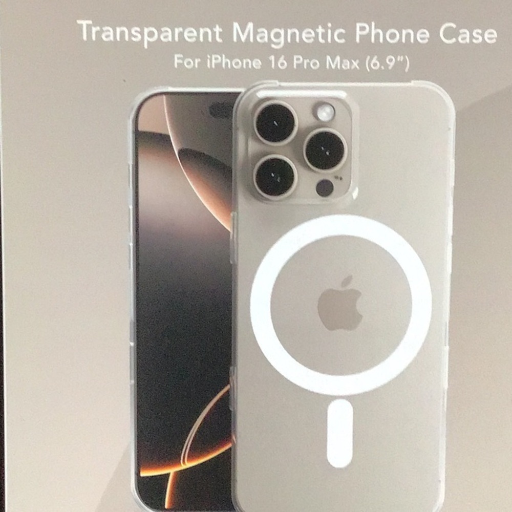 New in box—Transparent Magnetic Phone Case for iPhone 16 Pro Max